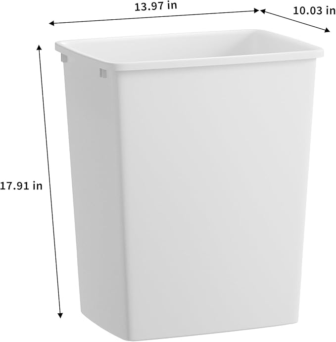 35QT Kitchen Trash Can Sturdy and Lightweight Slim Trash Can Trash Cans for Kitchen Workspace Bathroom Office Easy to Clean 4-Pack White