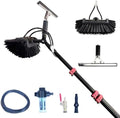 Glass Cleaning Brush Home Water Fed Telescopic Pole Kit Solar Panel Brush Rotating for Photovoltaic PanelTelescopic Window Cleaning Pole Kit - 3.6-10.8M Extendable Brush &amp Water Fed System