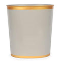 Jaye's Studio Mattie Oval Waste Basket for Bathroom Decorative Gold Trim &amp Finish Hand-Painted Handcrafted Metal Wastebasket Garbage Bin &amp Trash Bin for Bedroom Office 12 x 10 x 8 (Ta