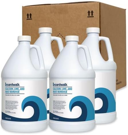 Boardwalk Calcium Lime and Rust Remover 4-1 Gallon Bottles NSF Certified Fast and Effective Can Be Diluted Stain Remover Made in the USA