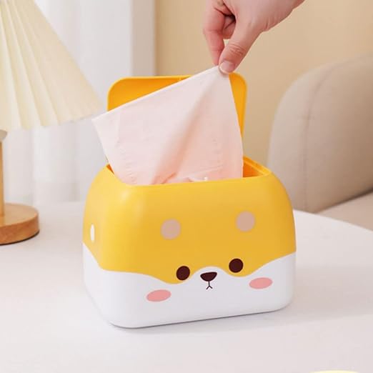 GERRIT Simple Desktop Trash can Cute Plastic Waste bin Rectangular Mini Wastebasket with lid Tissue Box Bathroom Bedroom Home Office Practical