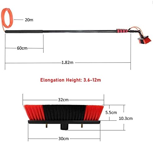Glass Cleaning Brush Household Water Supply Telescopic Pole Kit Solar Panel Rotating Brush Solar Photovoltaic PanelsCleaning Photovoltaic and Solar PanelsWindow Cleaning Brush Eq