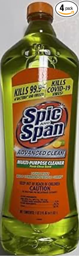 Spic and Span all purpose cleaner multi purpose surface cleaner Antibacterial Cleaner everyday disinfectant fresh citrus Refills 4 PACK - 34 fl oz