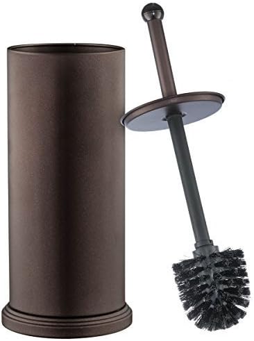 Home-it Toilet Bowl Brush and Holder - Bronze Bathroom Accessories Covered Toilet Brush Compact Space Saving Deep Cleaning for Tall Toilet Bowl Great Scrubber Cleaner