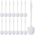 15 Pcs Toilet Brushes 14.2 Inch Toilet Bowl Brush Long Plastic Handled Cleaning Scrubber Heavy Duty Toilets Scrubber Brush for Home Commercial Restrooms Bathroom Cleaning(White)