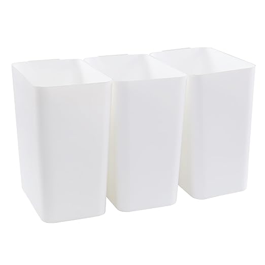 Bathroom Trash Can 4.5 Gallon Bathroom Garbage Can Waste Basket for Office Under Desk Bedroom Rv 3 Pack White