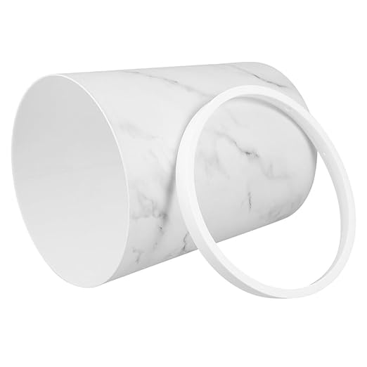 Ciieeo Marble Pattern Office Trash Can Large Capacity Plastic Wastebasket Restroom Bathroom Waste Bin Home Office Wastebasket
