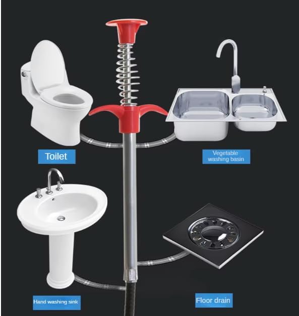 Kitchen Sink Cleaning Pipe Plunger and Sinks Sewer Toilet Unclogging With Grab Handle Factory Supply Four-jaw Pickup Unblocker (Dredge device 300cm)