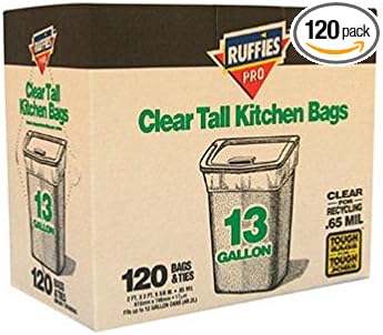 Ruffies Pro 13 gal. Tall Kitchen Bags Wing Ties 120 pk