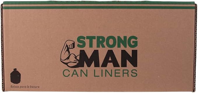 Strongman SM434723 41 Mic 56 Gallon Black Garbage Bag Heavy Duty Contractor Trash Bag Black Contractor Bags Construction Trash Bags Heavy Duty Liner Yard Trash Tall Kitchen Bags - 100 Count