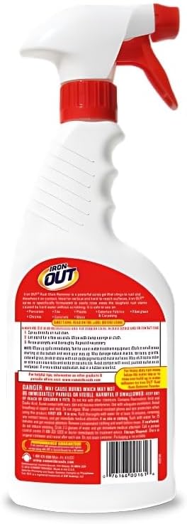 Iron Out Rust Remover Spray 16 oz + 28 oz Powder Bundle with Microfiber Cloth - Rust Stain Remover - Hard Water Toilet Stain Cleaner - Dissolves Rust on Tubs Sinks and Showers - (4 Items)