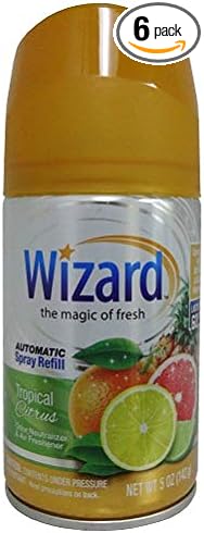 Wizard Automatic Spray 5Oz Refill (Package May Vary) Pack of (Tropical Citrus 6)