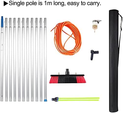 Glass Cleaning Brush Household Water Supply Telescopic Pole Kit Solar Panel Rotating Brush Solar Photovoltaic PanelsWater Fed Telescopic Brush Window Cleaning Pole Extendable Clea