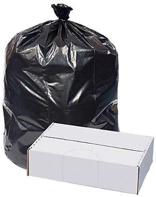 Trash Can Liners 38 X 58 100 bags/case black color low density 55-60 gallon capacity