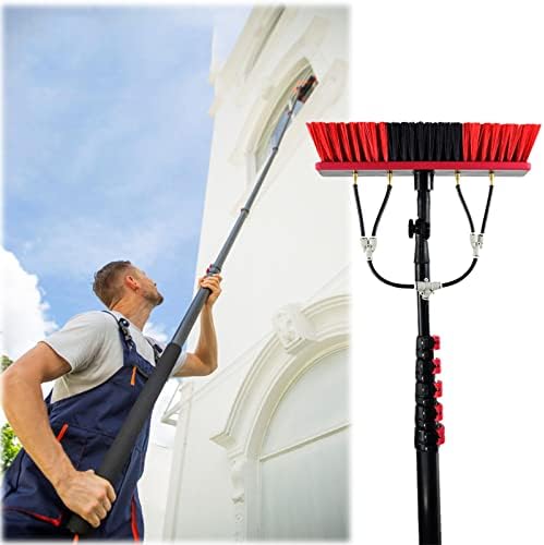 Glass Cleaning Brush Home Water Fed Telescopic Pole Kit Solar Panel Brush Rotating for Photovoltaic PanelWater Fed Telescopic Brush 3.6-10.8M for Window &amp Roof Cleaning Extendable Solar Pan