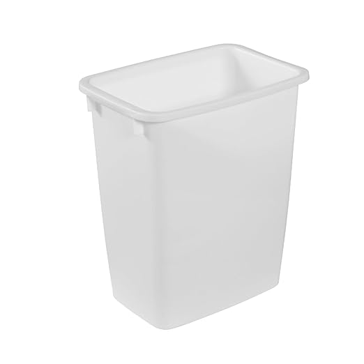Rubbermaid 4 Pack Traditional Open Top Waste Basket Indoor Trash Bin Container for Bathrooms Kitchens and Home Office 21 Quart White