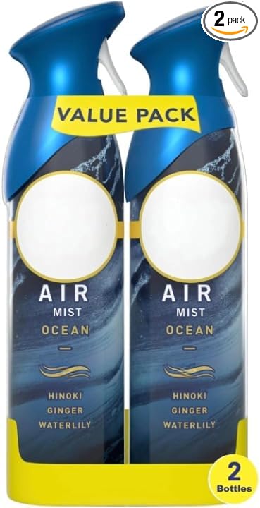 𝓕𝓮𝓫𝓻+𝓮𝔃𝓮 Air Freshener Spray Odor-Fighting Room Spray Ocean 8.8oz 2 Count