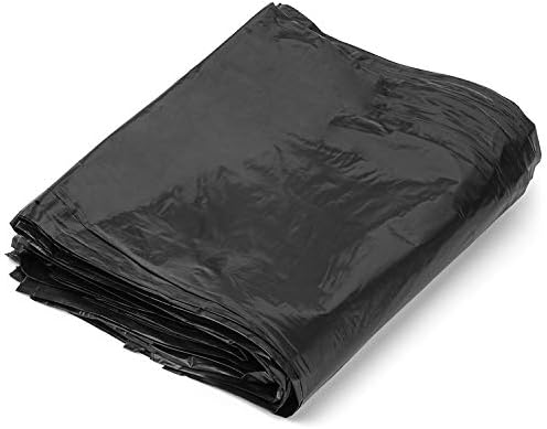 Aluf Plastics 56 Gallon 1.6 MIL Black Heavy Duty Garbage Bags - 43 x 47 - Pack of 100 - For Contractor Industrial Healthcare &amp Municipal