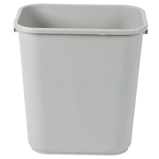 TableTop King 2818GY 28 Qt. / 7 Gallon Gray Rectangular Wastebasket