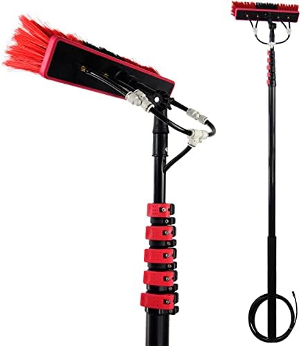 Glass Cleaning Brush Home Water Fed Telescopic Pole Kit Solar Panel Brush Rotating for Photovoltaic PanelWater Fed Pole Kit Telescopic Extension Pole Cleaning Kit Aluminum Outdoor Window C