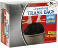 30 Gallon Black Drawstring Trash Bag – Heavy Duty Large Garbage Bags with Secure Drawstring Closure for Kitchen Yard Office Commercial Outdoor and Industrial Waste Cleanup (400)