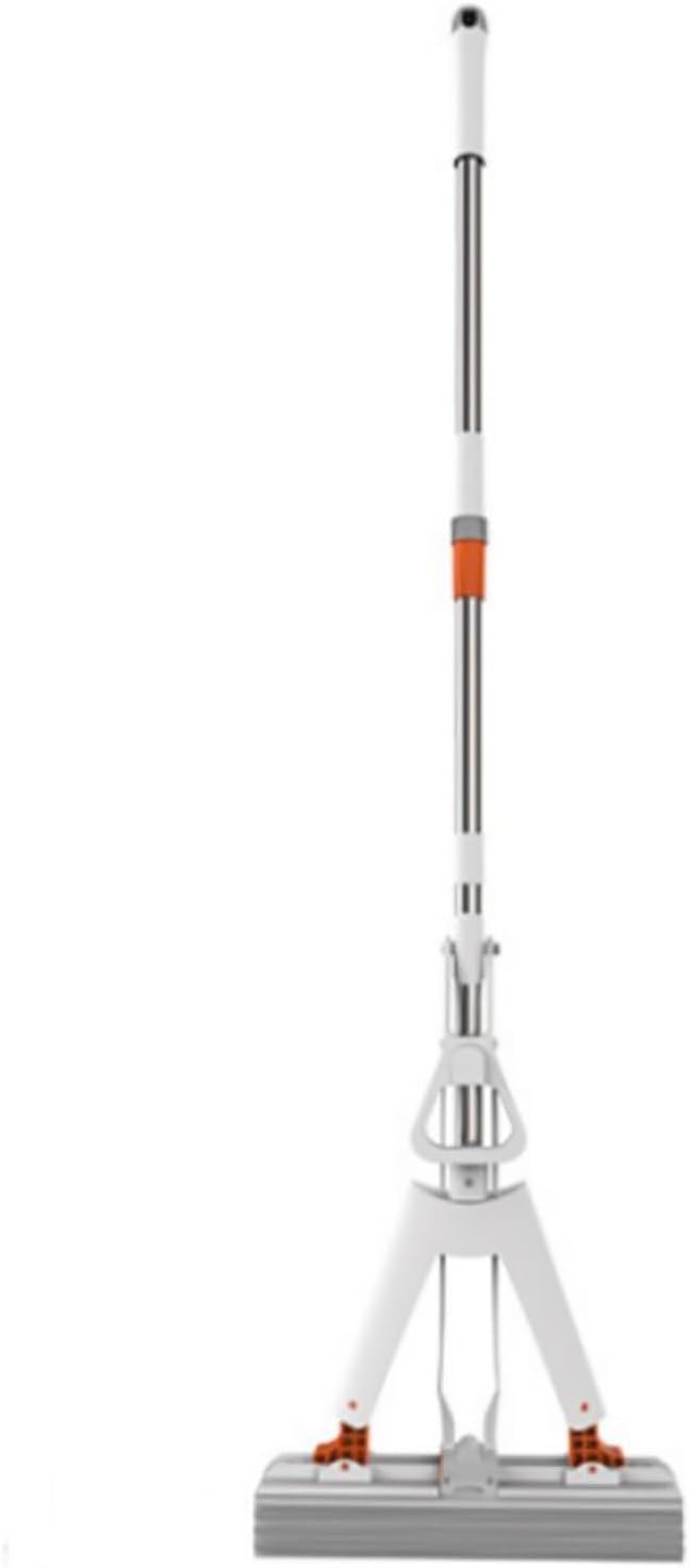 Floor Mop Microfibre Flat Mop with Integrated Wringing System Wet Dry and Dust Mop for Hardwood Laminate &amp TileStainless Steel Handle and Extension (Color : White Size : 1 Piece of Cloth)