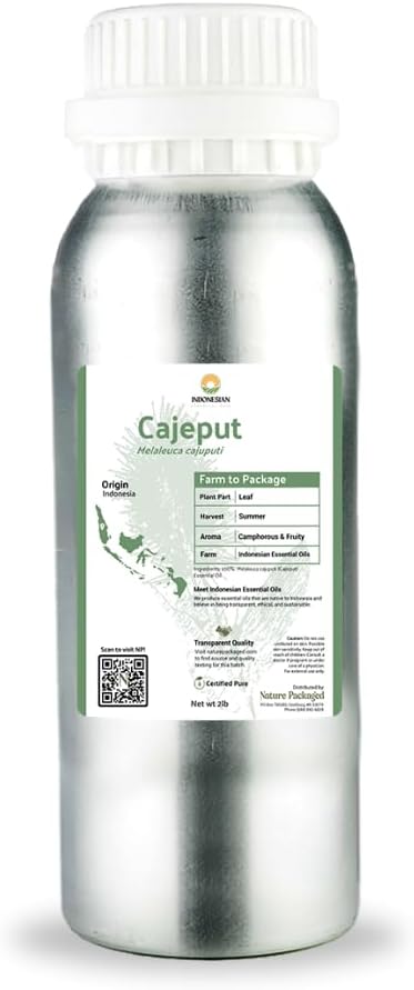Cajeput Essential Oil (2lbs) - Direct from Central Java Indonesia - Essential Oils for Diffusers Aromatherapy Essential Oils for Body Massage Oils | 100% Pure Therapeutic Grade