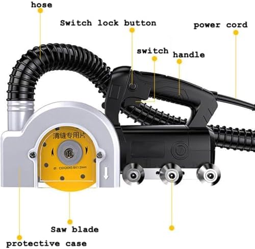 960W Electric Tile Joint Cleaner Self-Vacuuming Adjustable Depth 100mm Blade for Home Renovation Office Remodeling Efficient Seam Clearing Tool