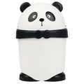 Baluue Lovely Mini Trash Bin - Cartoon Panda Garbage can for Kids Room Small Plastic Wastebasket with Compression Ring 14.96 X 9.25 X 9.25 Inches