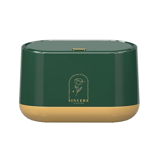 Simple Desktop Trash can with lid Plastic Wastebasket Rectangular Mini Garbage bin Press Type with Garbage Bag Bedroom Office Practical