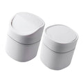 NUOBESTY 2pcs Mini Desk Trash Can with Lid Wear-Resistant Plastic Desktop Wastebasket for Kitchen Office Bedroom Compact Tabletop Garbage Bin for Home Organization