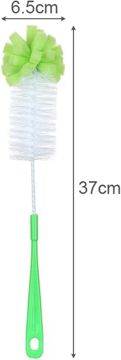 Long Handle Cup Brush Bottle Tea Scrubber 360 Cleaning Sponge Rotating(Green)