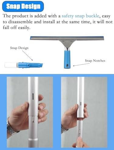 2-in-1 Window Cleaner Kit with Extendable Rod - Sturdy Aluminum Alloy Glass Cleaning Pole for High Skylights Portable 9m (29.5ft) Washing System for Easy Reach