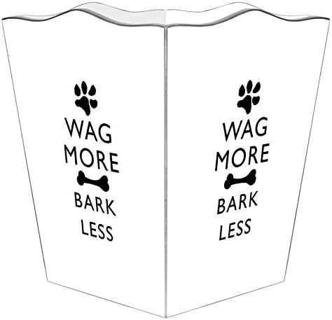 Marye-Kelley WB2482 - Wag More Bark Less Black on White