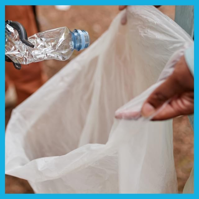24 x 24 Clear Trash Bags 6-10 Gallon Trash Bag 1000 Count 6 Micron Value Pack For Lightweight Trash for Small Wastebaskets For Home and Office Use