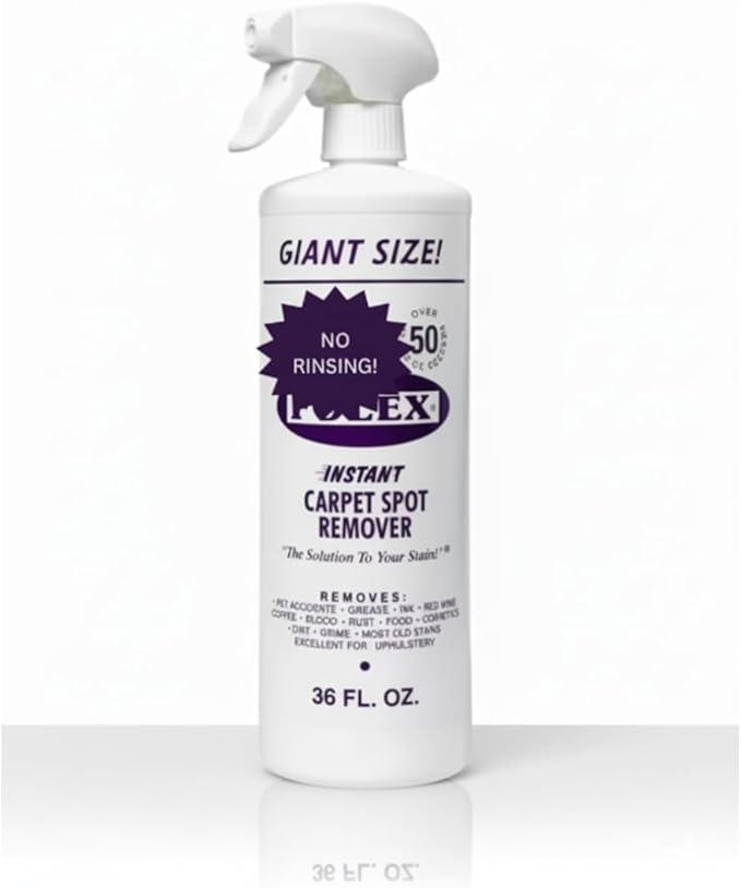 Quality Instant Carpet Spot Remover 36 fl oz. Powerful Carpet Cleaner for Pet Stains Grease Red Wine Coffee &amp More Water-Based Non-Toxic No Rinsing Required
