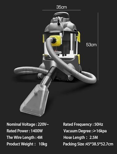 Vacuum Steam Cleaner 1400W Powerful Multi-Function Wet and Dry Vacuum Cleaner for Carpets Sofas Curtains Cars and Mattresses