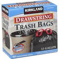 Kirkland Signature Drawstring Trash Bags - 33 Gallon - Xl Size - 90 Count (180 Bags)