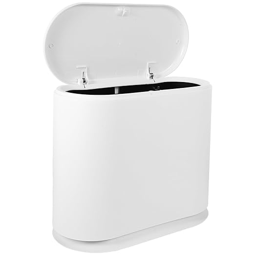 Homoyoyo Slim Plastic Trash Can for Bathroom Kitchen and Office Space-Saving Wastebasket Easy to Use and Clean Versatile for Home and Dorm Decor