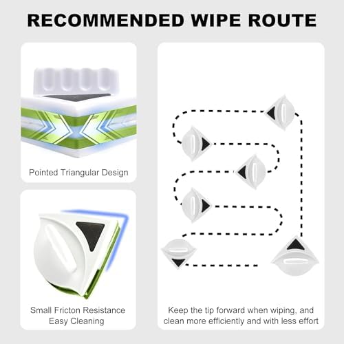Magnetic Window Cleaner - Double-Sided Tool for 20-30Mm Double Layer Windows Super Powerful Magnets Anti Drop Scratch Free Water Storage