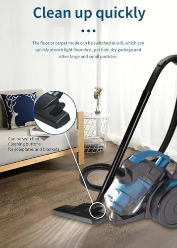 2000W Powerful Cylinder Vacuum Cleaner | Multi Corded Vacuum for Home Use with 1.8L Capacity | Low Noise Design