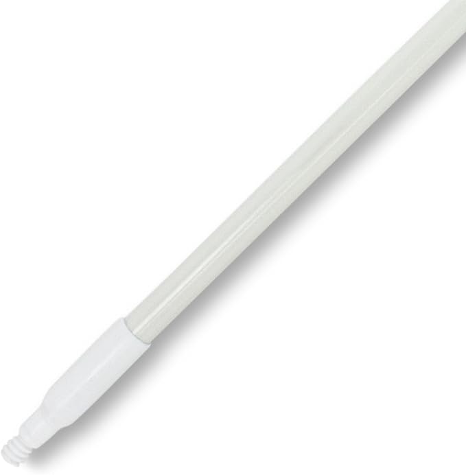 SPARTA Fiberglass Broomstick Replacement Broom Handle with Acme Threaded Tip for Industrial Cleaning Tools Fiberglass 60 Inches White (Pack of 12)