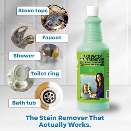 BioClean Hard Water Stain Remover 40 oz | Extra Strength Bathroom &amp Kitchen Cleaner Eco-Friendly &amp Non-Toxic Removes Stubborn Stains Soap Scum &amp Grime
