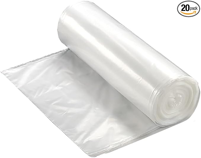 20-30 Gallon Can Liner 30 x 37 x 8 MIC Clear 20 Rolls of 25 Liners | 500/Case