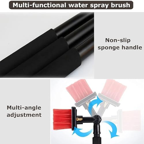 Glass Cleaning Brush Home Water Fed Telescopic Pole Kit Solar Panel Brush Rotating for Photovoltaic PanelTelescopic Solar Panel Cleaning Brush with 6m Water Fed Pole 55cm Brush Head for Eff