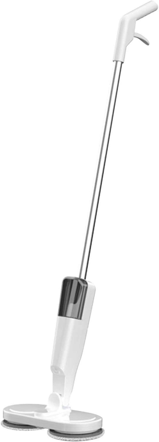 Asixxsix Cordless Electric Mop Lightweight Electric Spin Mopper with Water Sprayer Built in 2000mAh Rechargeable Dual Scrubber Cleaner for Hardwood Tile Laminate Marble