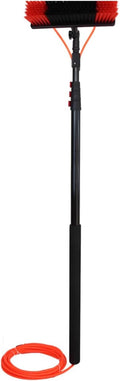 Window Cleaner Brush Screen Cleaner with Multi-Functional Telescopic Pole Lightweight Long Handle Adjustable Rotating Head for Glass Mirror Shower Car Solar Panel