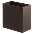 mDesign Small Steel Rectangular 2.4 Gallon/9.1 Liter Trash Can Waste Basket for Bathroom Bedroom Home Office - Holds Garbage Recycling Household Items - Linn Collection - Bronze