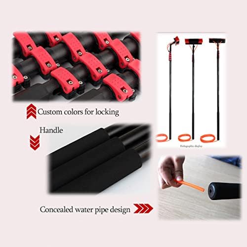 Telescopic Pole Kit Cleaning BrushWater Fed Pole Kit Solar Photovoltaic Panel Car Trucks 20m/65.6ft Hose Rotating Cleaning Brush Adjustable Window Glass Cleaning Pole 2 Water Pores9m/30ft