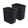 Acrimet Set of 2 Wastebasket Trash Can Garbage Bin Desk Side Bin 6.75 Gallons / 27 Quarts 25.5 Liters (Plastic) (Black)